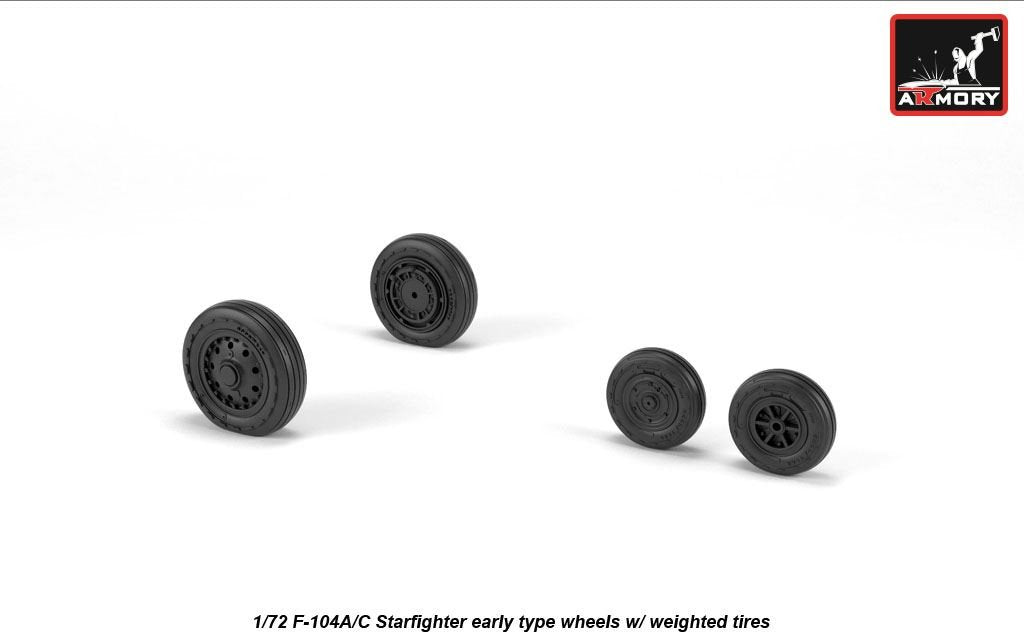 Armory Models AW72320 F-104A/C Starfighter wheels, w/ optional nose wheels, weighted 1/72 – image 2