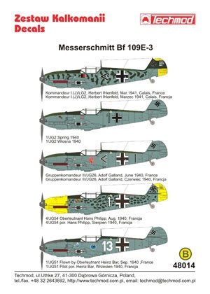 Techmod 48014 - Messerschmitt Bf 109E-3 (1/48)  – image 2