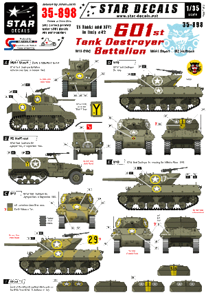 Star Decals 35-898 601st Tank Destroyer Battalion 1/35