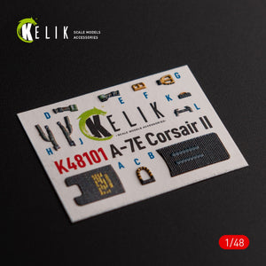 KELIK K48101 A-7E Corsair II- interior 3D decals for HobbyBoss kit 1/48 – obrázek 3