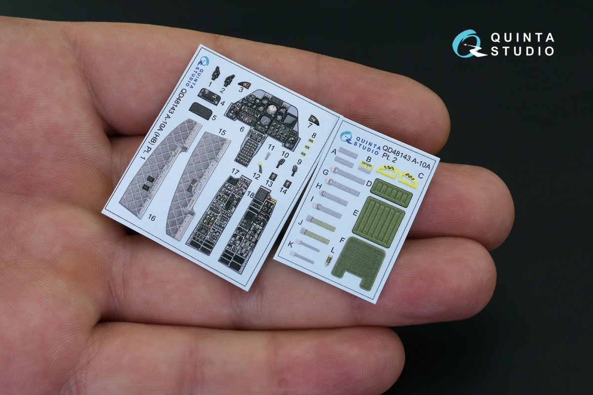 Quinta Studio QD48143 A-10A 3D-Printed &amp;amp; colored Interior on decal paper (for Hobby Boss kit) 1/48 – image 3
