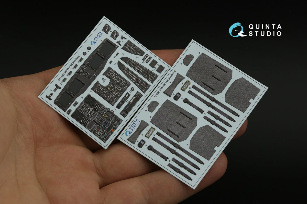 Quinta Studio QD35109 MH-60S 3D-Printed &amp;amp; colored Interior on decal paper (Academy) 1/35 – image 5