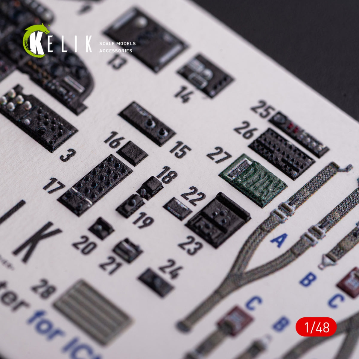 KELIK K48079 O-2A Skymaster interior 3D decals small version for ICM kit 1/48 – image 5