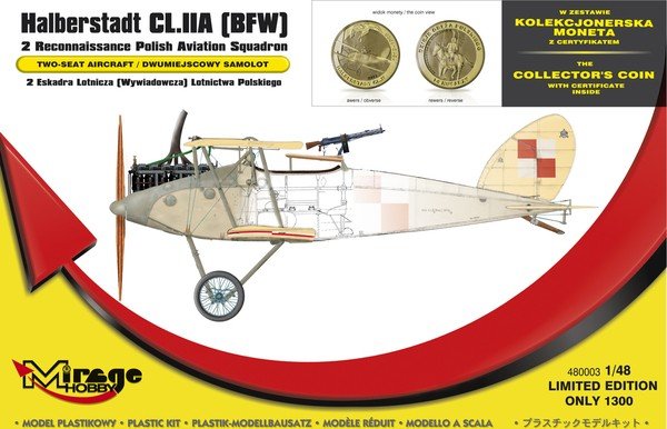 Mirage Hobby 480003 Halberstadt CL.IIA [BFW] '2nd Polish Air Force Squadron' (with NUMISMAT) (1/48)