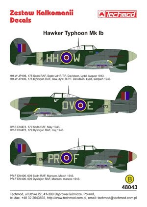 Techmod 48043 - Hawker Typhoon IB 1/48 – image 2