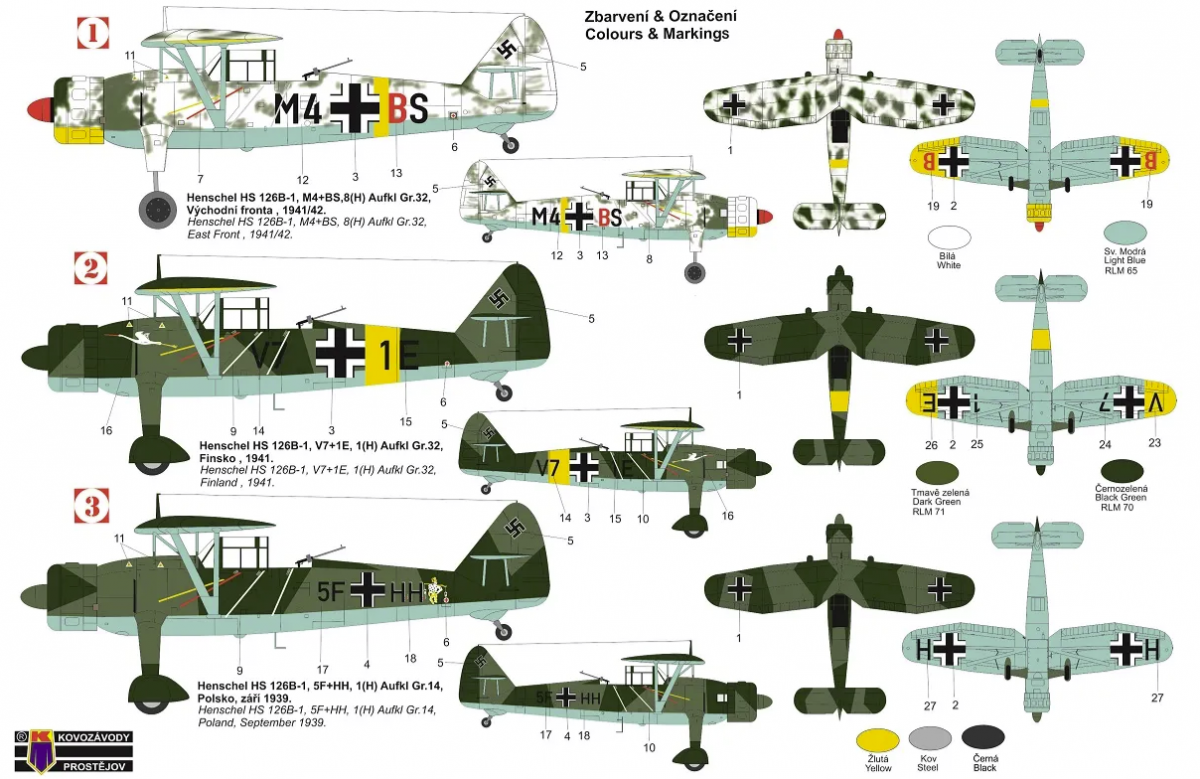 Kovozavody Prostejov KPM0336 Henschel Hs 126B-1 &amp;quot;Luftwaffe&amp;quot; 1/72 – obrázek 2