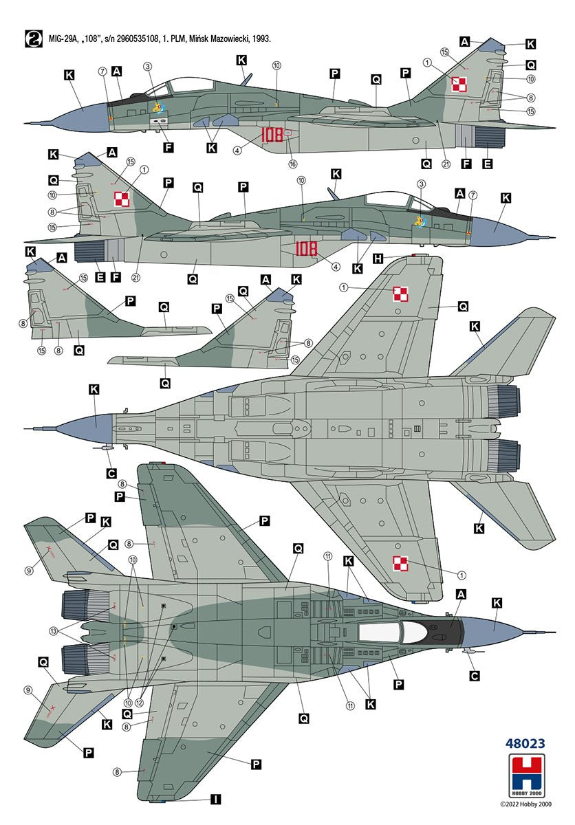 Hobby 2000 48023 MiG-29 Polish Air Force ( ACADEMY + CARTOGRAF + MASK ) 1/48 – zdjęcie 4