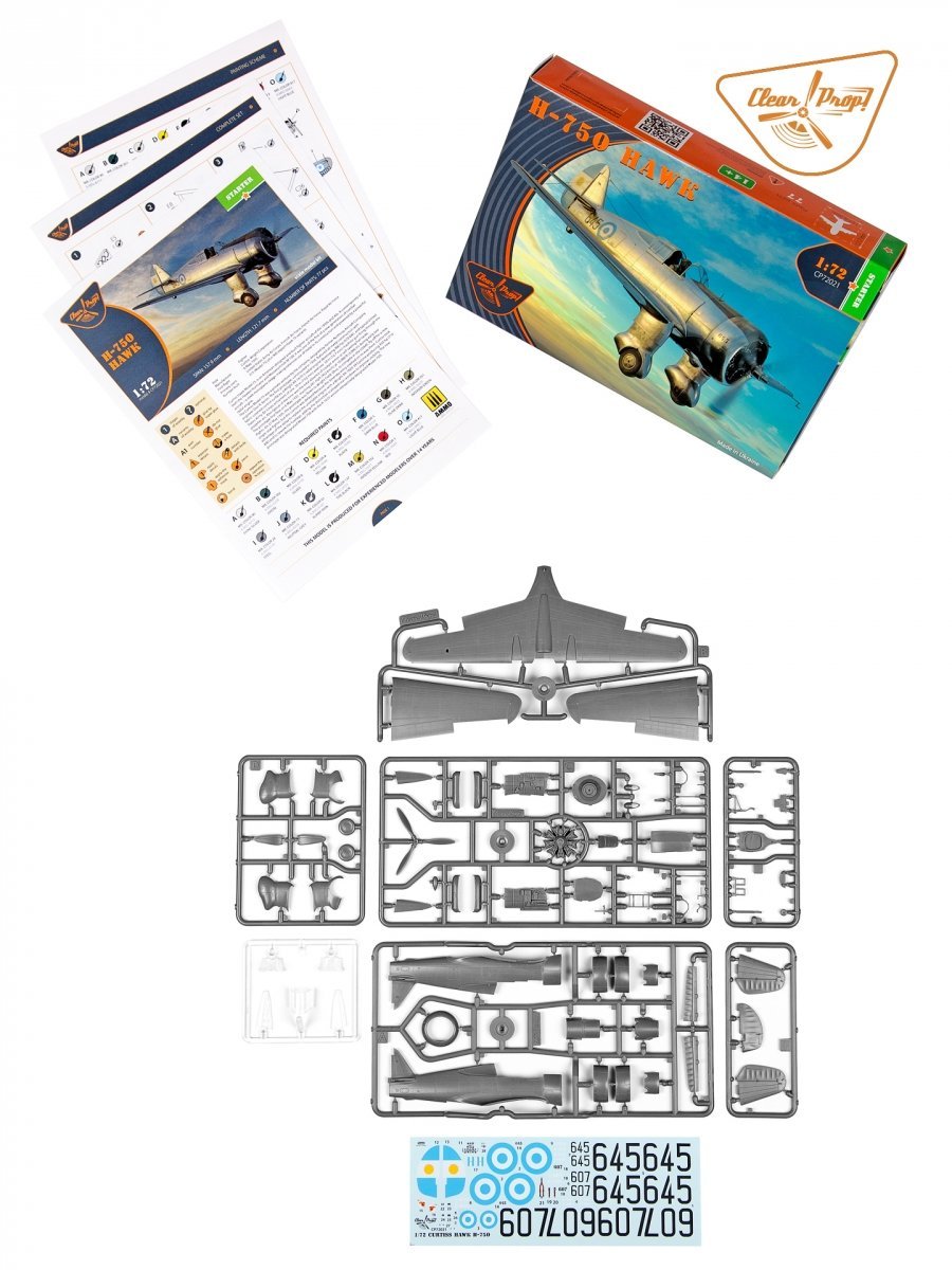 Clear Prop! CP72021 H-75O Hawk STARTER KIT 1/72 – zdjęcie 3