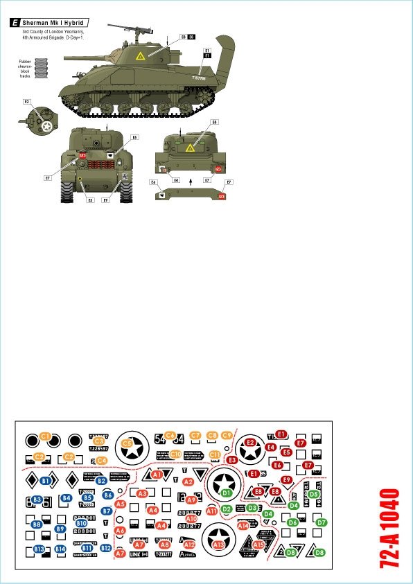 Star Decals 72-A1040 British Sharpshooters 75th D-Day Special. Sherman tanks of 3rd/4th County of London Yeomanry 1/72 – Bild 2