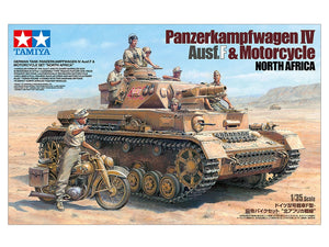 Tamiya 25208 Panzerkampfwagen IV Ausf F. &amp;amp; Motorcycle North Africa 1/35 – Bild 2