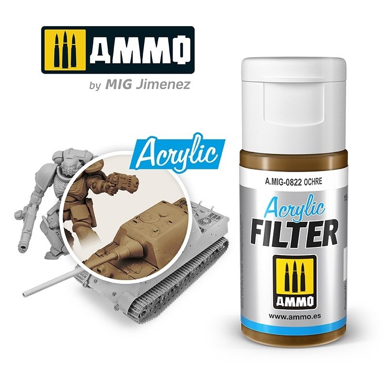 Ammo of Mig 0822 ACRYLIC FILTER Ocher 15 ml
