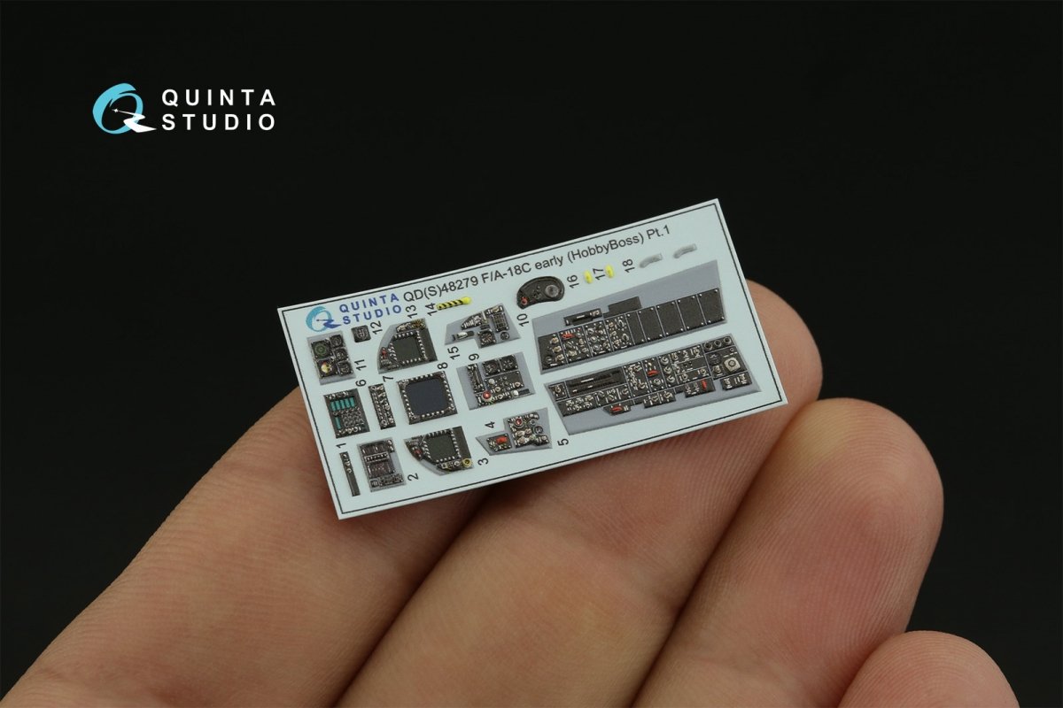 Quinta Studio QDS-48279 F/A-18C early 3D-Printed &amp;amp; colored Interior on decal paper (HobbyBoss)(Small version) 1/48 – Bild 5