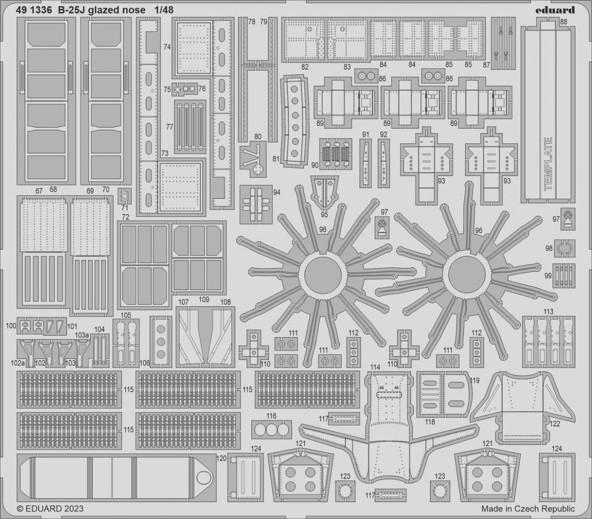 Eduard BIG49368 B-25J glazed nose HONG KONG MODELS 1/48 – obrázek 3