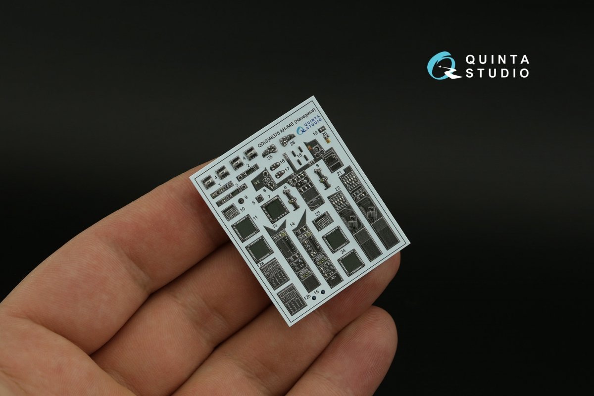 Quinta Studio QD48375 AH-64E 3D-Printed &amp;amp; colored Interior on decal paper (Hasegawa) 1/48 – image 3