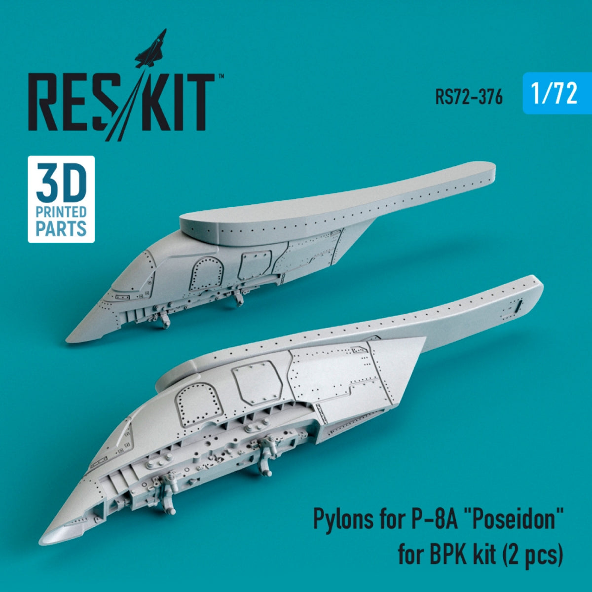 RESKIT RS72-0376 PYLONS FOR P-8A &amp;quot;POSEIDON&amp;quot; FOR BPK KIT (2 PCS) (3D PRINTED) 1/72