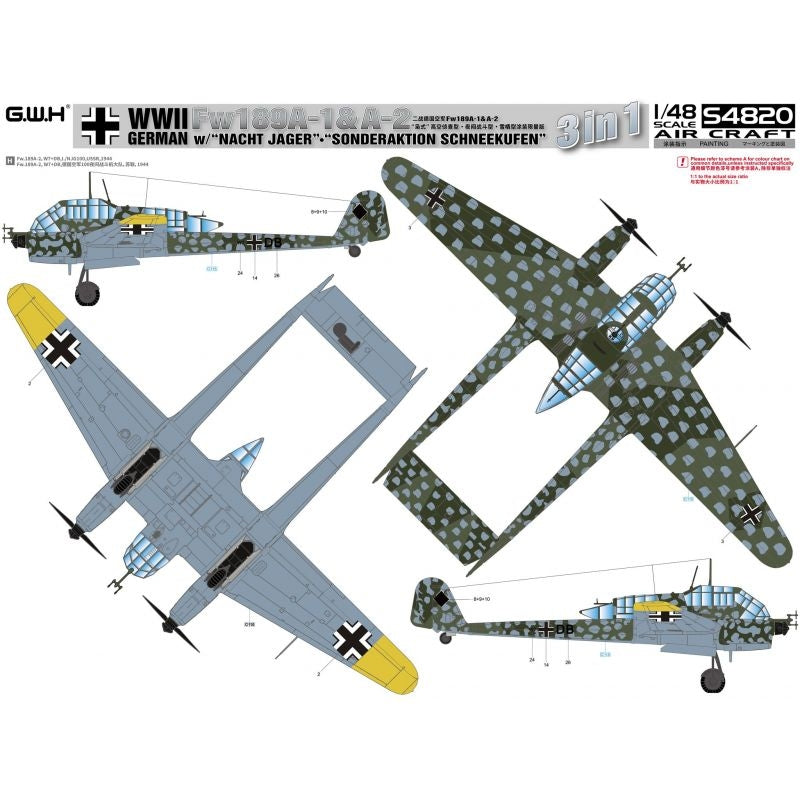 Great Wall Hobby S4820 Fw189A-1&amp;amp;A-2 /w &amp;quot;Nacht Jager&amp;quot; - &amp;quot;Sonderaktion Schneekufen&amp;quot; 1/48 – Bild 2