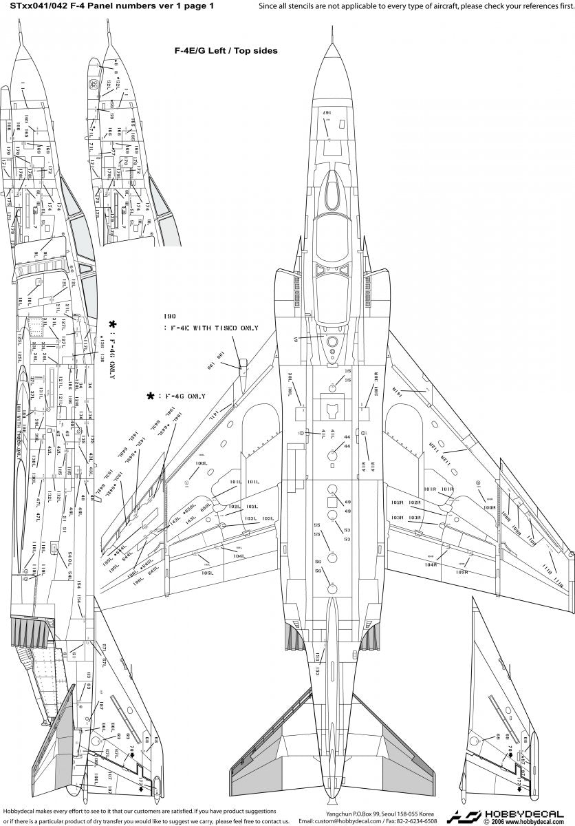HobbyDecal ST48041V1 F-4 Panel numbers Black stencil font ver 1 1/48 – image 2