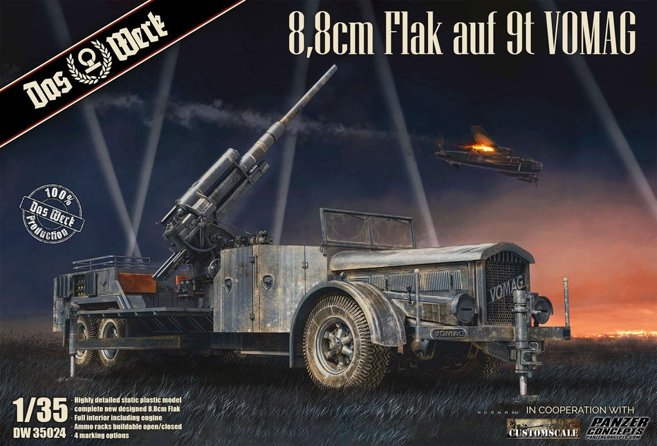 Das Werk DW35024 8.8 cm Flak on a 9t VOMAG 1/35