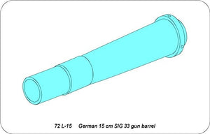 Aber 72L-15 15cm barrel for German SiG 33 howitzer / German 15cm SIG 33 gun barrel 1/72 – imagen 3