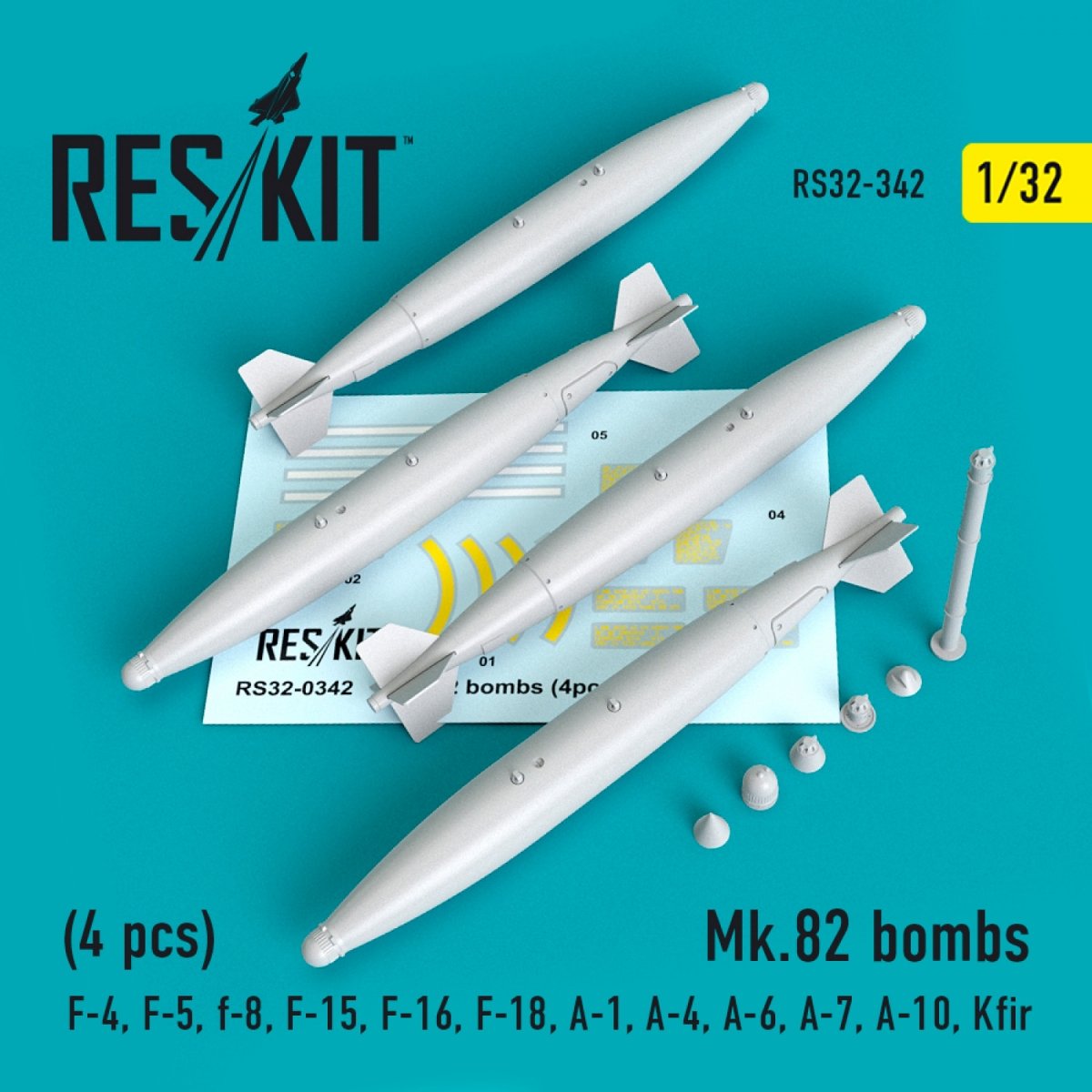 RESKIT RS32-0342 MK.82 BOMBS (4PCS) 1/32