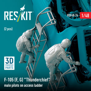 RESKIT RSF48-0074 F-105 (F, G) &amp;quot;Thunderchief&amp;quot; male pilots on access ladder (2 pcs) (3D Printed) 1/48 – image 3