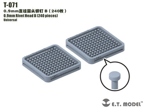 ET Model T-071 0.9mm Rivet Head B (240 pieces) (rivets)