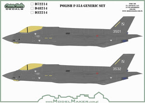 ModelMaker Decals D48214 Polish F-35 generic set 1/48