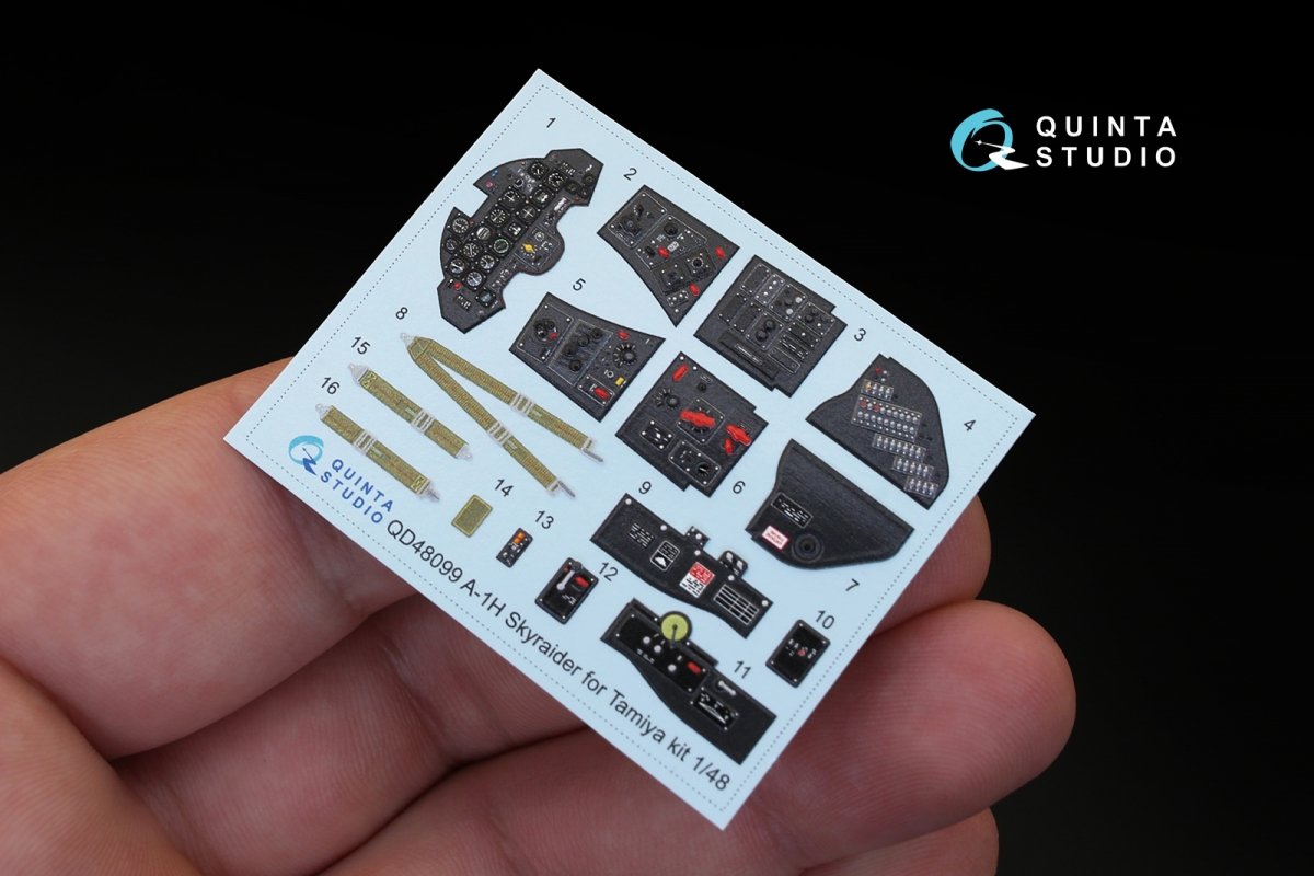 Quinta Studio QD48099 A-1H 3D-Printed &amp;amp; colored Interior on decal paper (for Tamiya kit) 1/48 – immagine 3