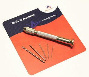 Amazing Art 18635 MINI HAND DRILL + 5 DRILL BITS VARIOUS SIZES