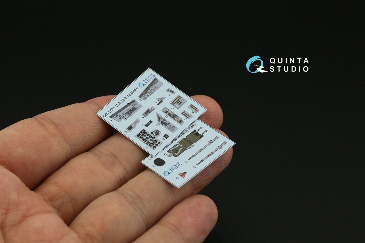 Quinta Studio QD72071 MiG-29 9-12 3D-Printed &amp;amp; colored Interior on decal paper (GWH) 1/72 – image 2