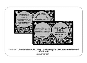 Aber 16158A German WW II 20L Jerry Can closings &amp;amp; 200L fuel drum covers (choice A) (1/16) – obrázek 12