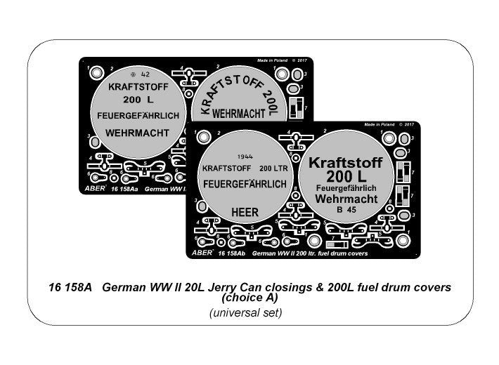 Aber 16158A German WW II 20L Jerry Can closings &amp;amp; 200L fuel drum covers (choice A) (1/16) – obrázek 12