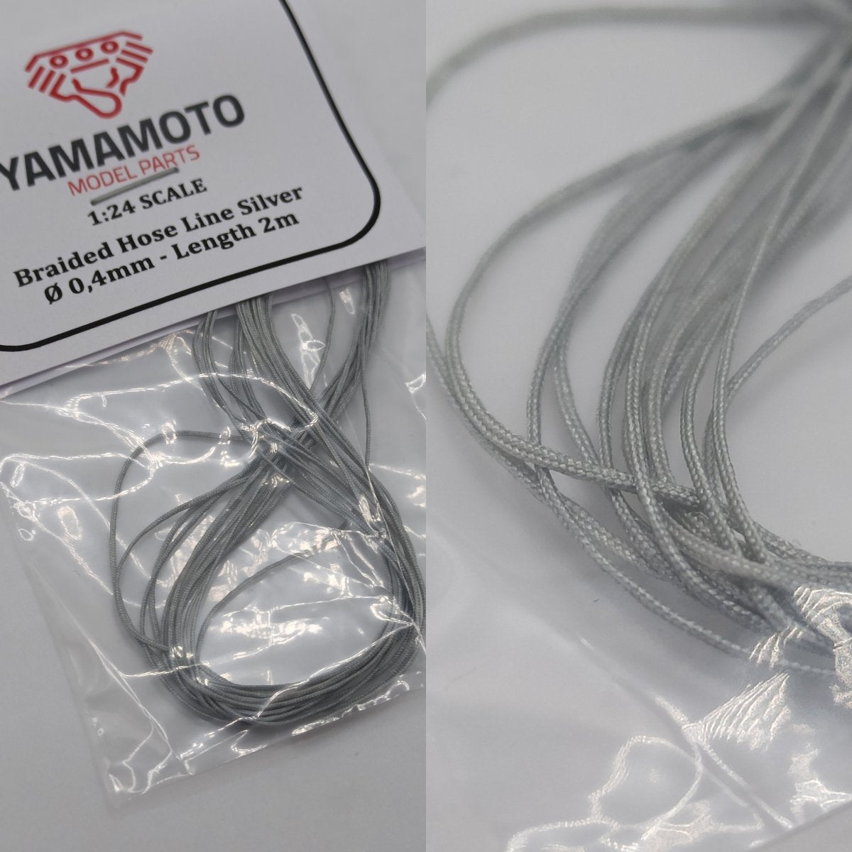 Yamamoto YMPTUN64 Braided Hose Line Silver 0.4mm 2m 1/24