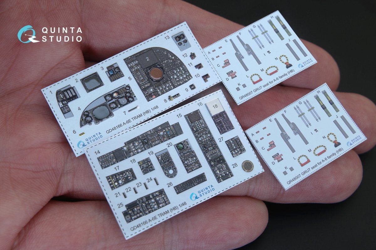 Quinta Studio QD48166 A-6E TRAM Intruder 3D-Printed &amp;amp; colored Interior on decal paper (for HobbyBoss kit) 1/48 – obrázek 2