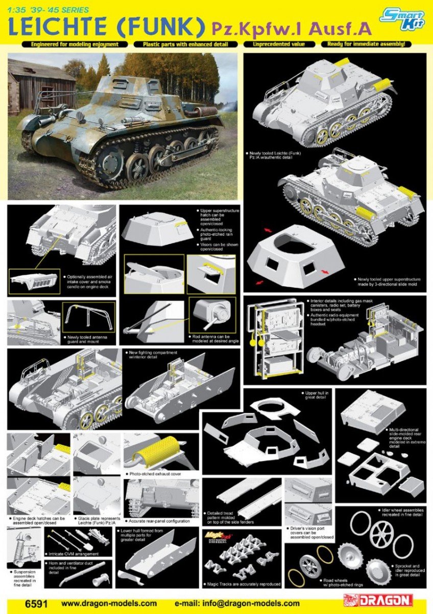 Dragon 6591 Leichte (Funk) Pz.Kpfw.I Ausf.A 1/35 – image 4