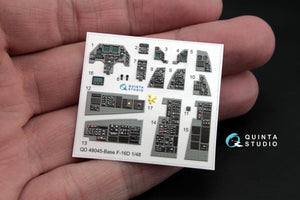 Quinta Studio QD48045 F-16D (block 30/40/50) 3D-Printed &amp;amp; colored Interior on decal paper (for Kinetic kit) 1/48 – Bild 3