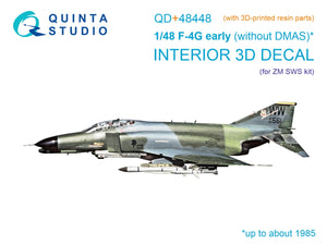 Quinta Studio QD+48448 F-4G early 3D-Printed &amp;amp; colored Interior on decal paper (Zoukei Mura SWS) (with 3D-printed resin parts) 1/48