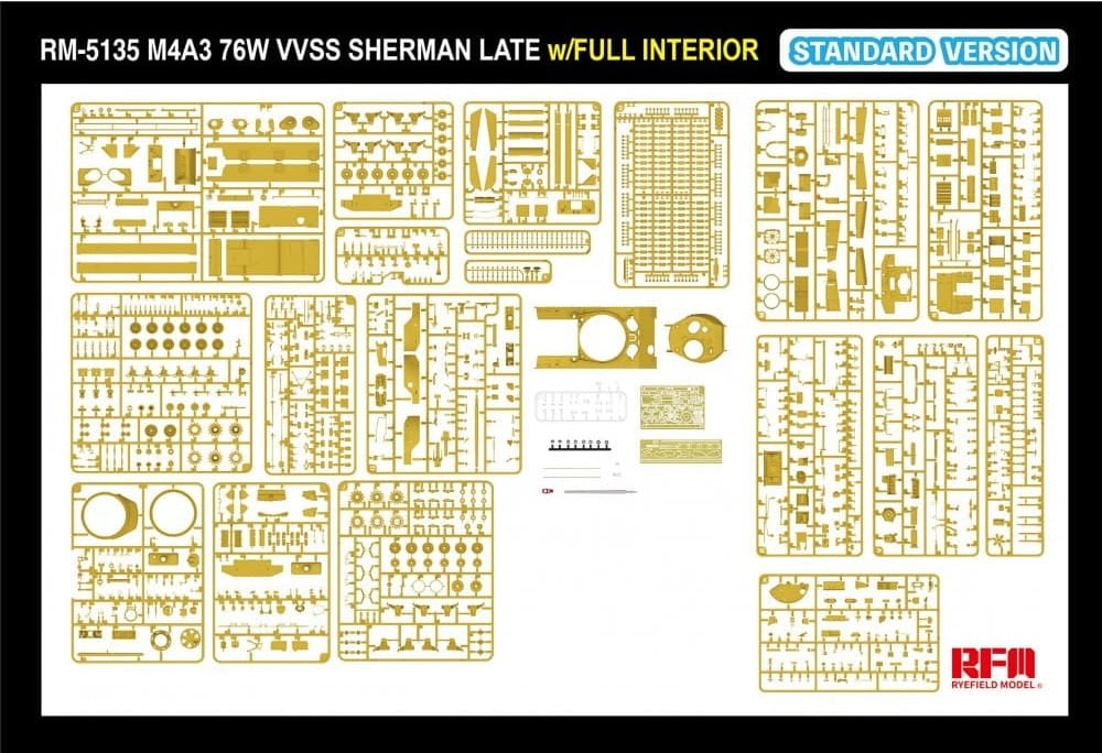 Rye Field Model 5135 M4A3 76W VVSS Sherman Late Standart Version Full Interior 1/35 – image 7