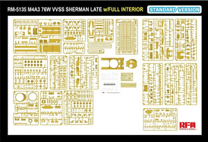 Rye Field Model 5135 M4A3 76W VVSS Sherman Late Standart Version Full Interior 1/35 – image 7