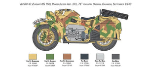 Italeri 7406 ZUNDAPP KS 750 with Sidecar 1/9 – image 3