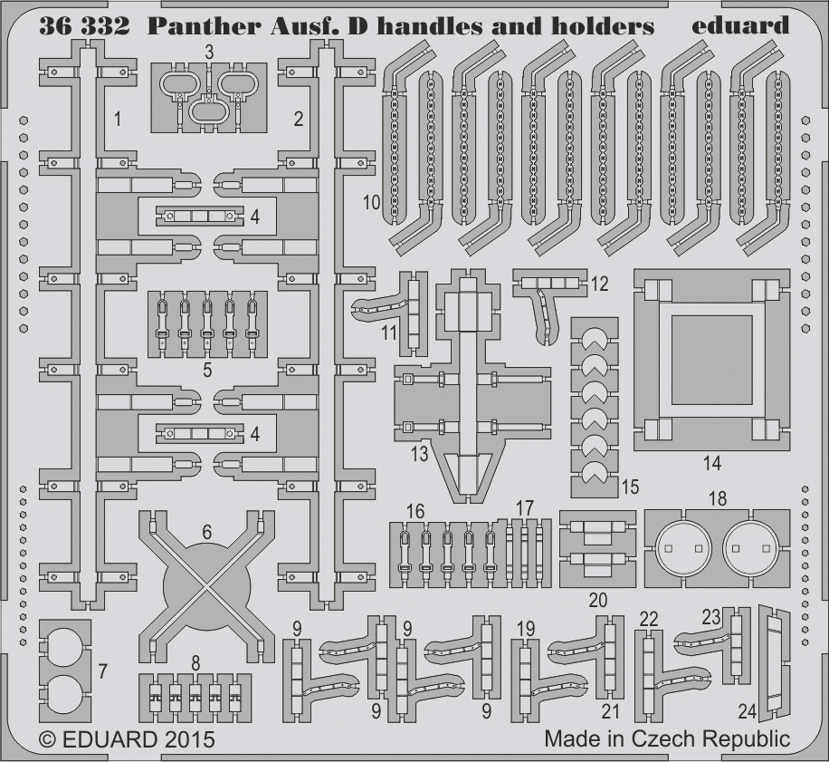 Eduard 36332 Panther Ausf. D handles and holders TAMIYA 1/35
