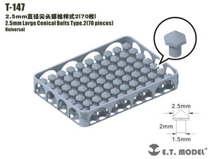 ET Model T-147 2.5mm Large Conical Bolts Type.2 70 pieces