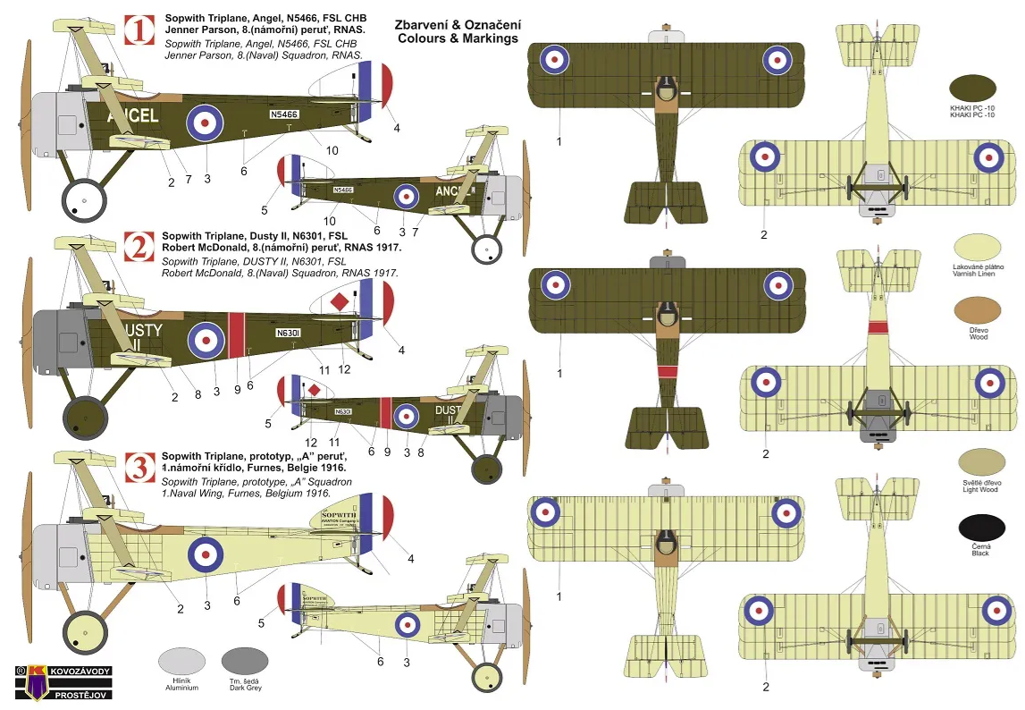 Kovozavody Prostejov KPM0338 Sopwith Triplane “RNAS” 1/72 – Bild 2