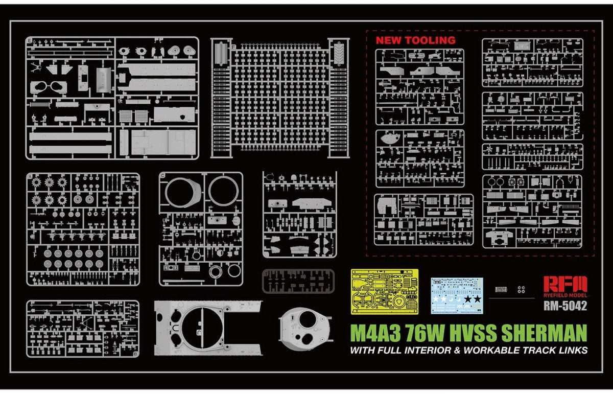 Rye Field Model 5042 M4A3 76W HVSS Sherman With full interior 1/35 – image 2