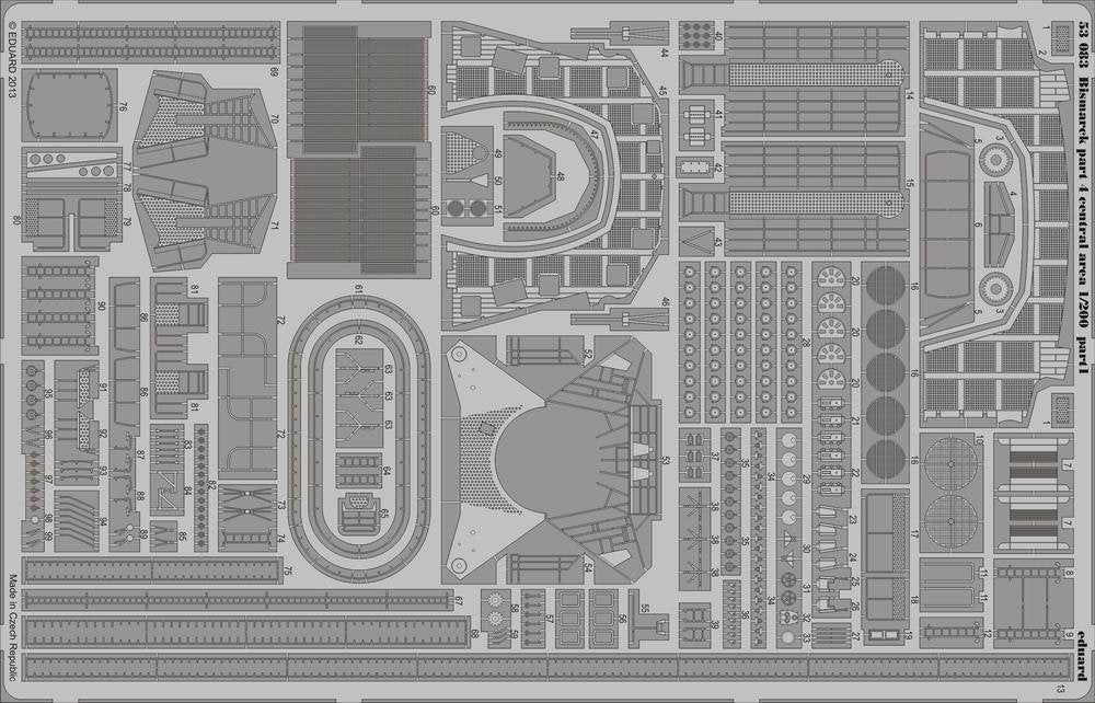 Eduard 53083 Bismarck part 4 - central area 1/200 TRUMPETER