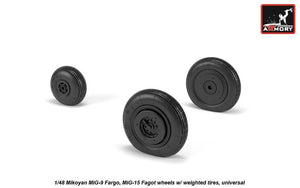 Armory Models AW48032 Mikoyan MiG-9 Fargo / MiG-15 Fagot (early) wheels w/ weighted tires 1/48 – Bild 2
