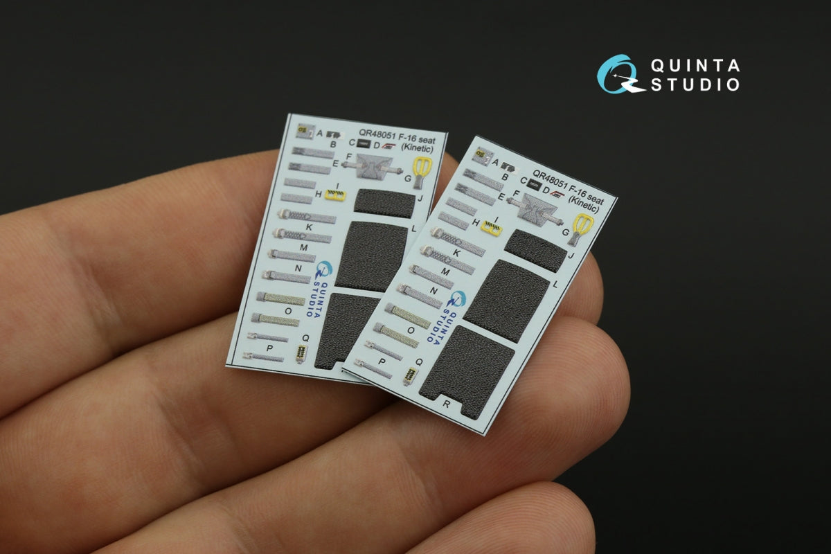 Quinta Studio QD48419 F-16D block 40 3D-Printed &amp;amp; colored Interior on decal paper (Kinetic 2022 tool) 1/48 – obrázek 7