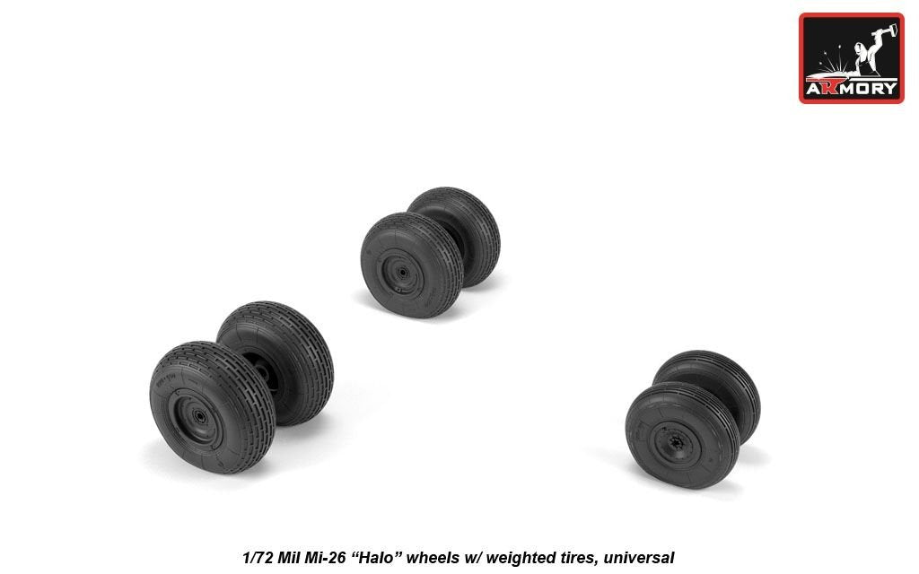 Armory Models AW72062 Mil Mi-26 Halo wheels w/ weighted tires 1/72