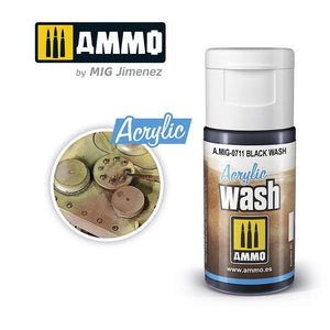AMMO of Mig Jimenez 0711 ACRYLIC WASH Black Wash 15ml