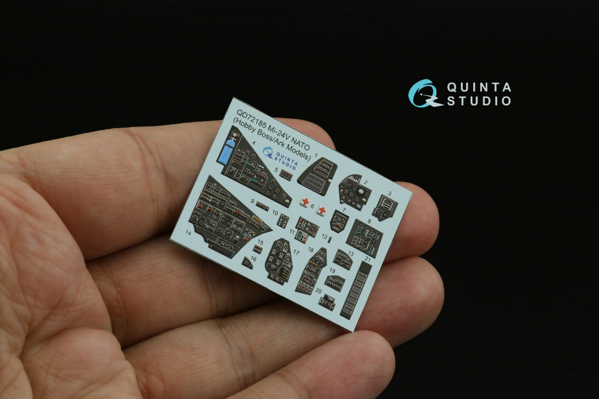Quinta Studio QD+72185 Mi-24V NATO 3D-Printed &amp;amp; colored Interior on decal paper (Hobby Boss/ARK Models) (with 3D-printed resin parts) 1/72 – obrázek 3